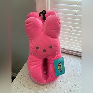 NWT Easter Basket Ready Peeps Pink Bunny Plush Slippers